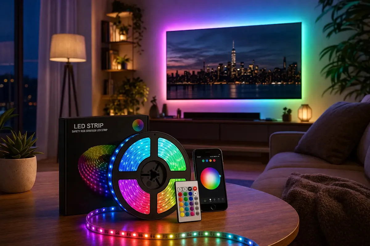 Tira De Luces Led Rgb 5050 Con Bluetooth Cinta Led 10 Metros