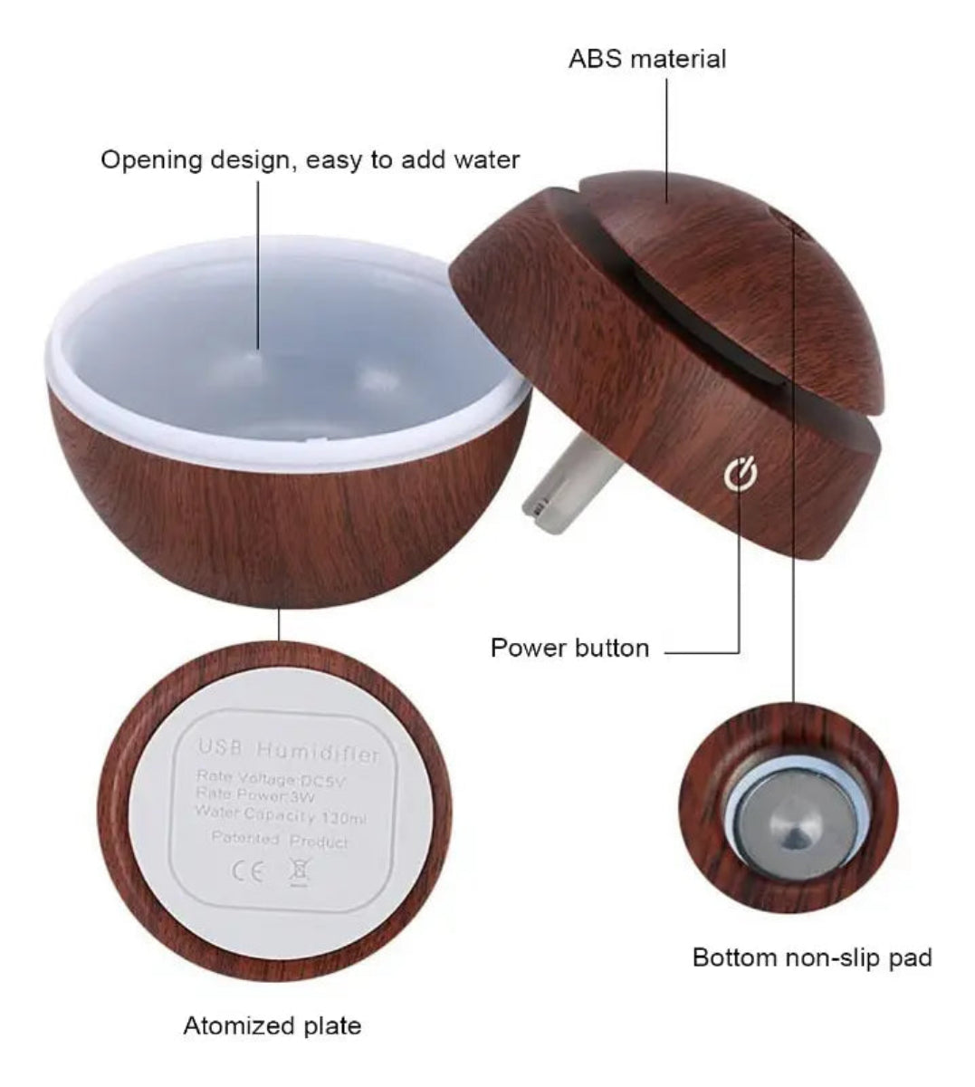 Humificador De Aire Pequeño Aromaterapia Ultrasonico