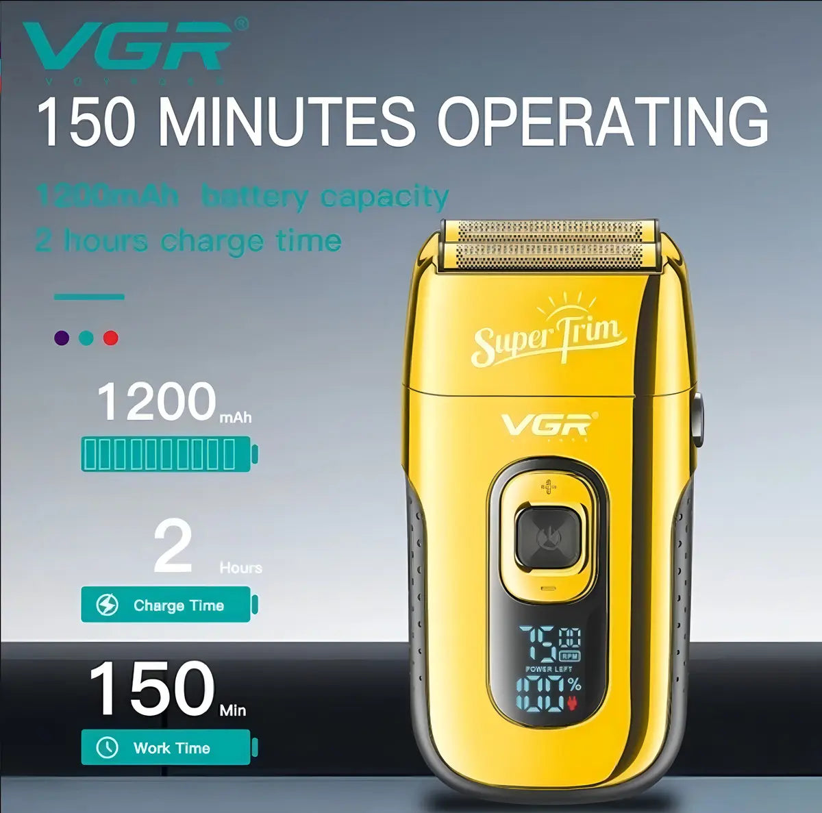 Máquina Afeitar VGR V-332 Shaver Afeitadora Dorado