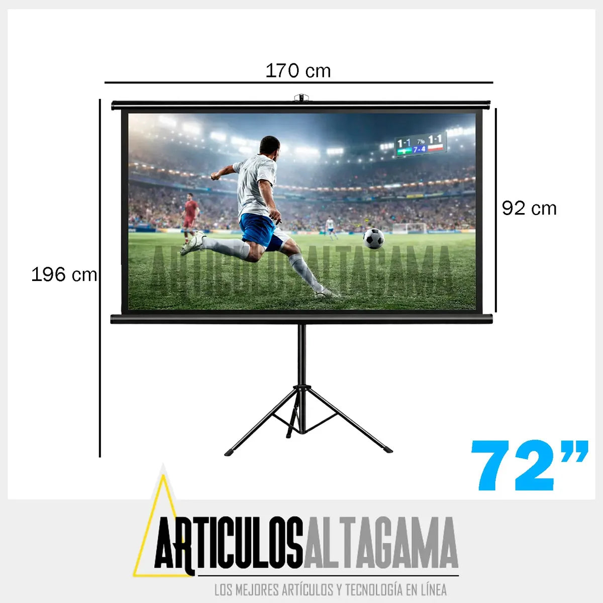 Telón para Proyector 72" con Trípode Portátil | Pantalla 16:9 HD para Video Beam