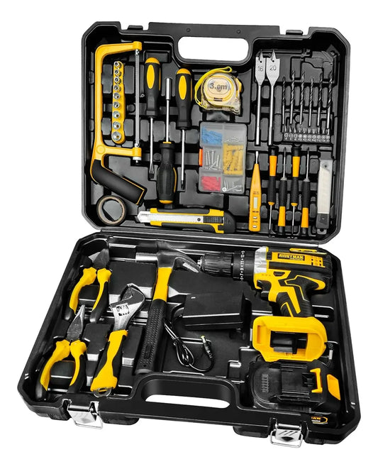 Taladro Percutor Inalámbrico 48v Mandril Metálico Set Completo
