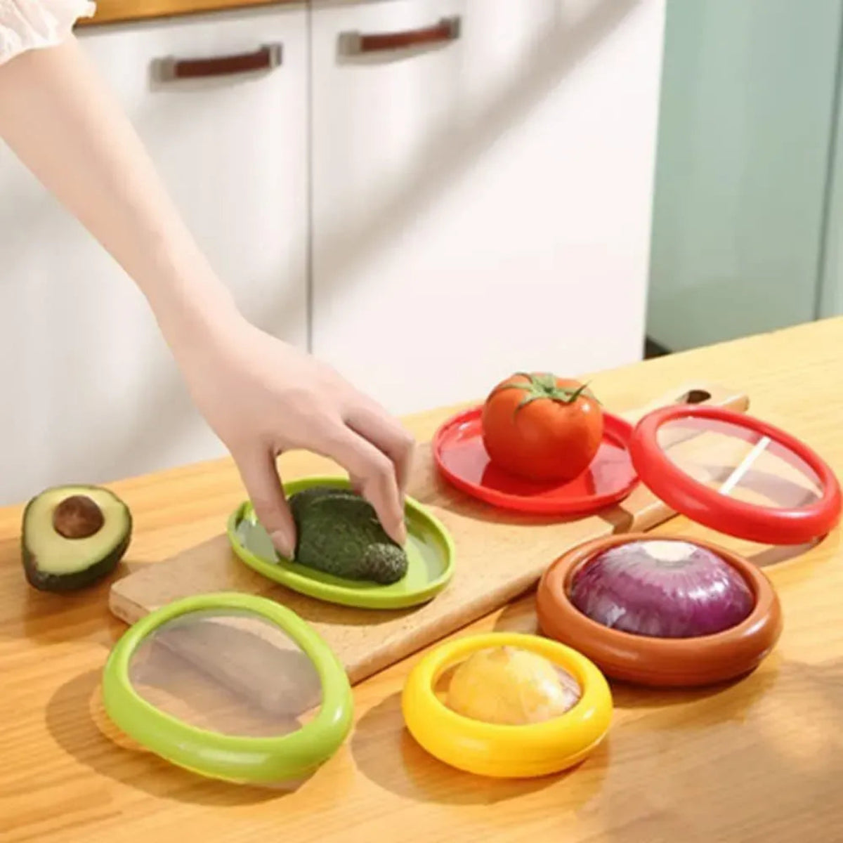 Juego X4 Contenedores Silicona Frutas Verduras Four Colors