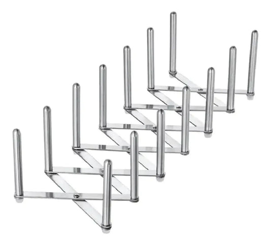 Organizador de Tapas de Ollas Soporte de Tapas de Ollas Ajustable Organizador Multiusos para Tapas de Ollas y Platos y Sartenes Estante Soporte Escurridor de Platos de Acero Inoxidable