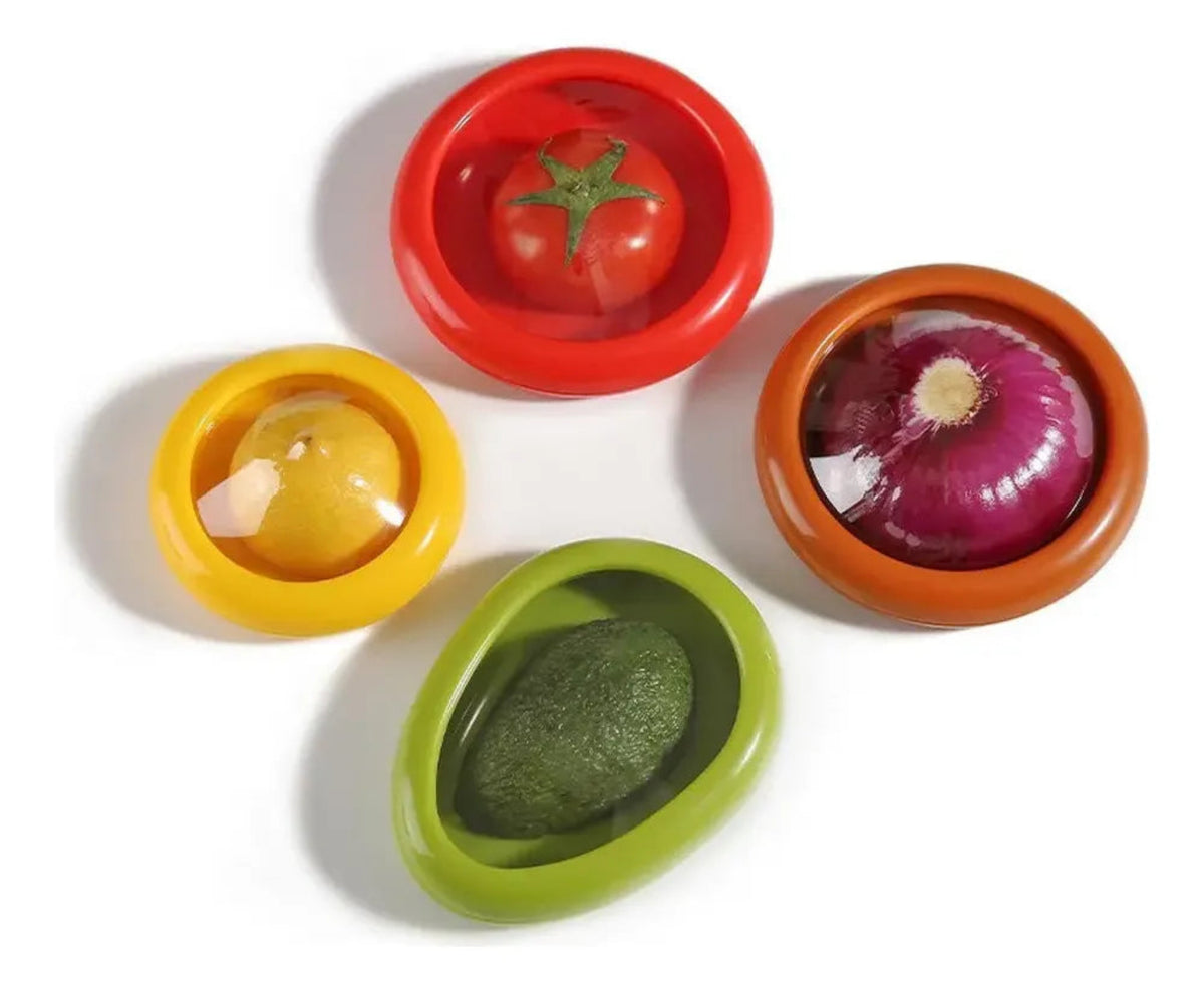 Juego X4 Contenedores Silicona Frutas Verduras Four Colors