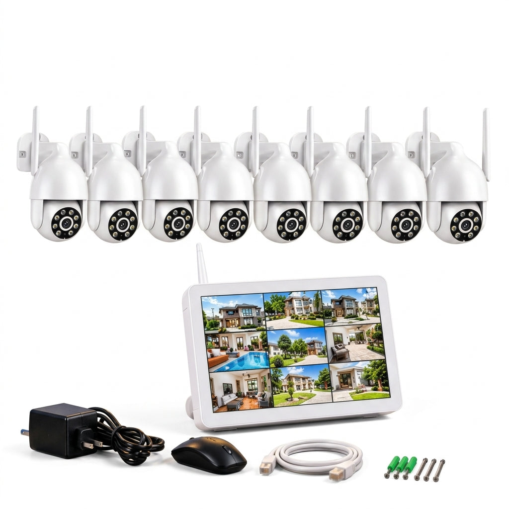 Kit Seguridad NVR 8 Cámaras Inalámbricas PTZ Con Pantalla TSEYE
