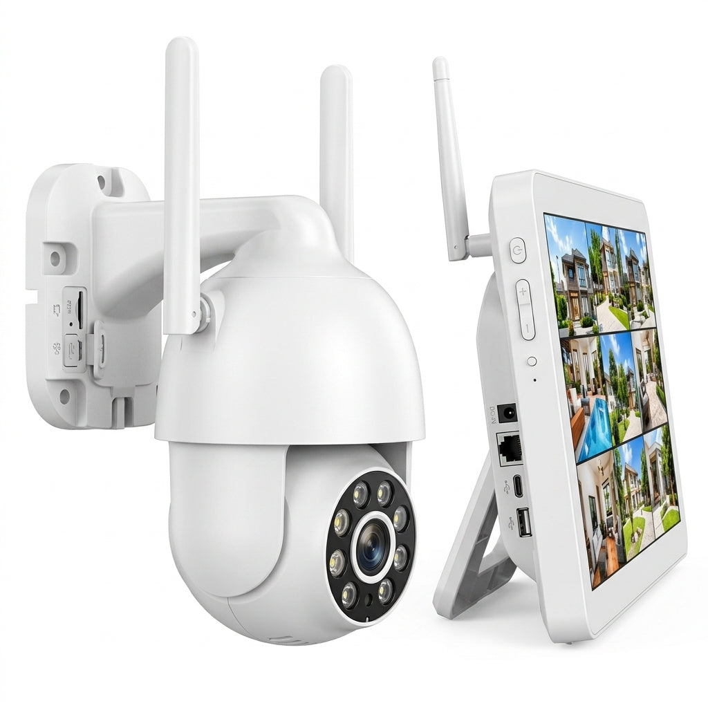 Kit Seguridad NVR 8 Cámaras Inalámbricas PTZ Con Pantalla TSEYE