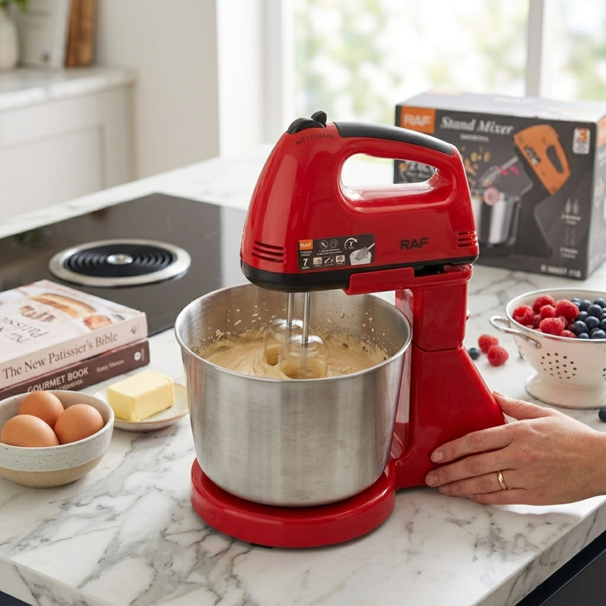 Batidora de Pedestal RAF 2 Litros 200W – Mezcladora Eléctrica para Repostería