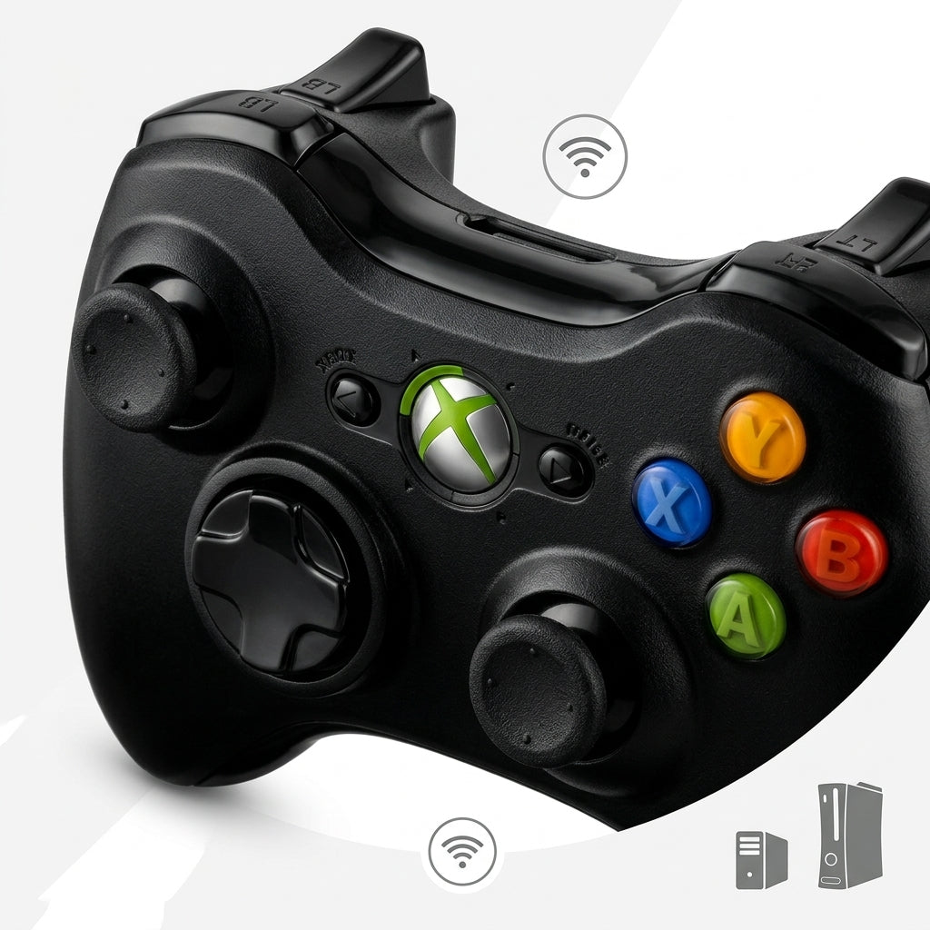 Control Inalámbrico Compatible con Xbox 360 y PC 2.4 GHz Negro