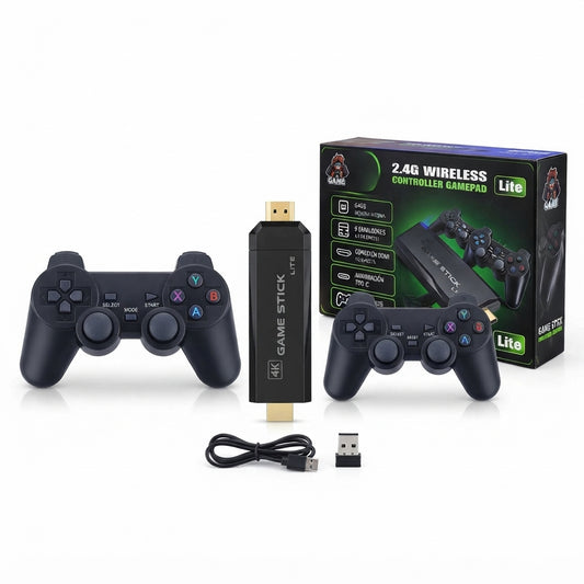 Consola Game Stick M8 64GB +20.000 Juegos Retro 2 Controles