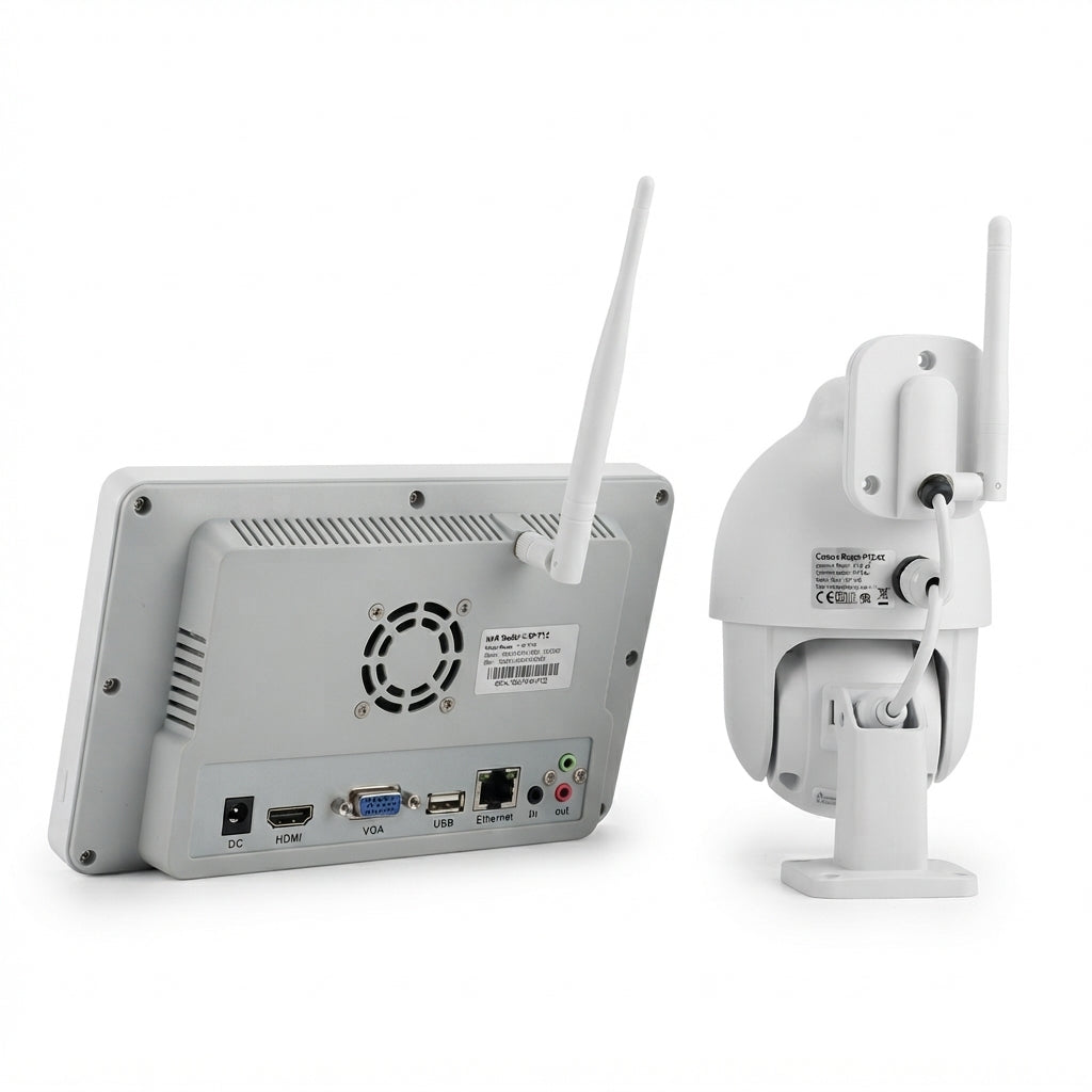 Kit Cámaras NVR 4 Cámaras Inalámbricas PTZ Con Pantalla Y App