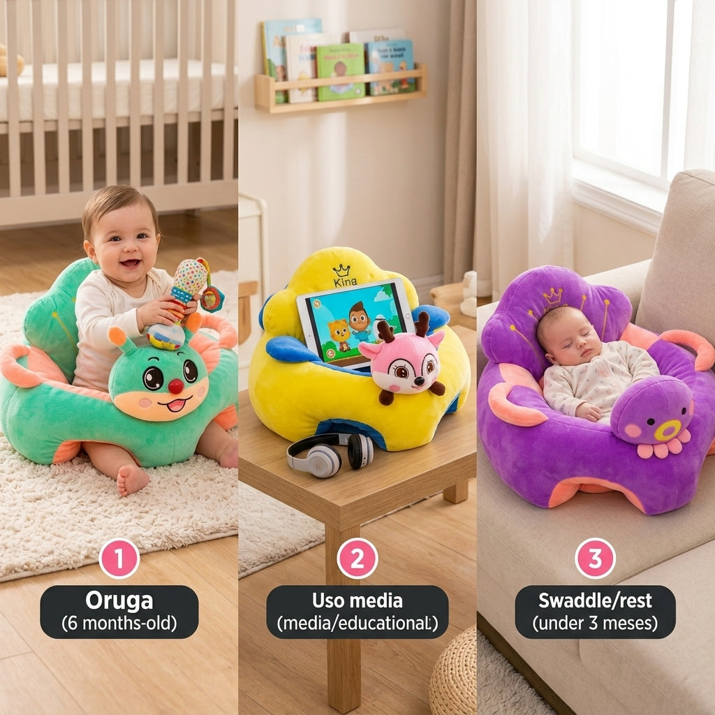 Silla Cojín Estabilizadora Para Bebé Con Diseño De Animalitos