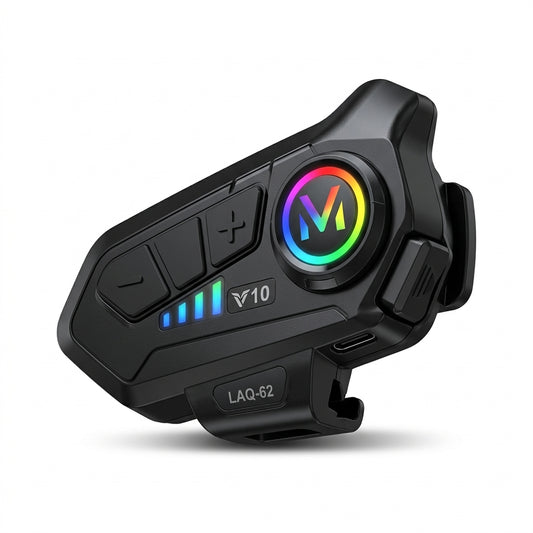 Intercomunicador Bluetooth V10 Para Casco Moto | Manos Libres Con Luz RGB