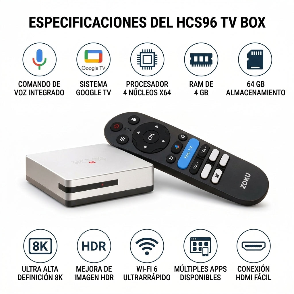 TV Box HCS96 Android TV 4GB + 64GB