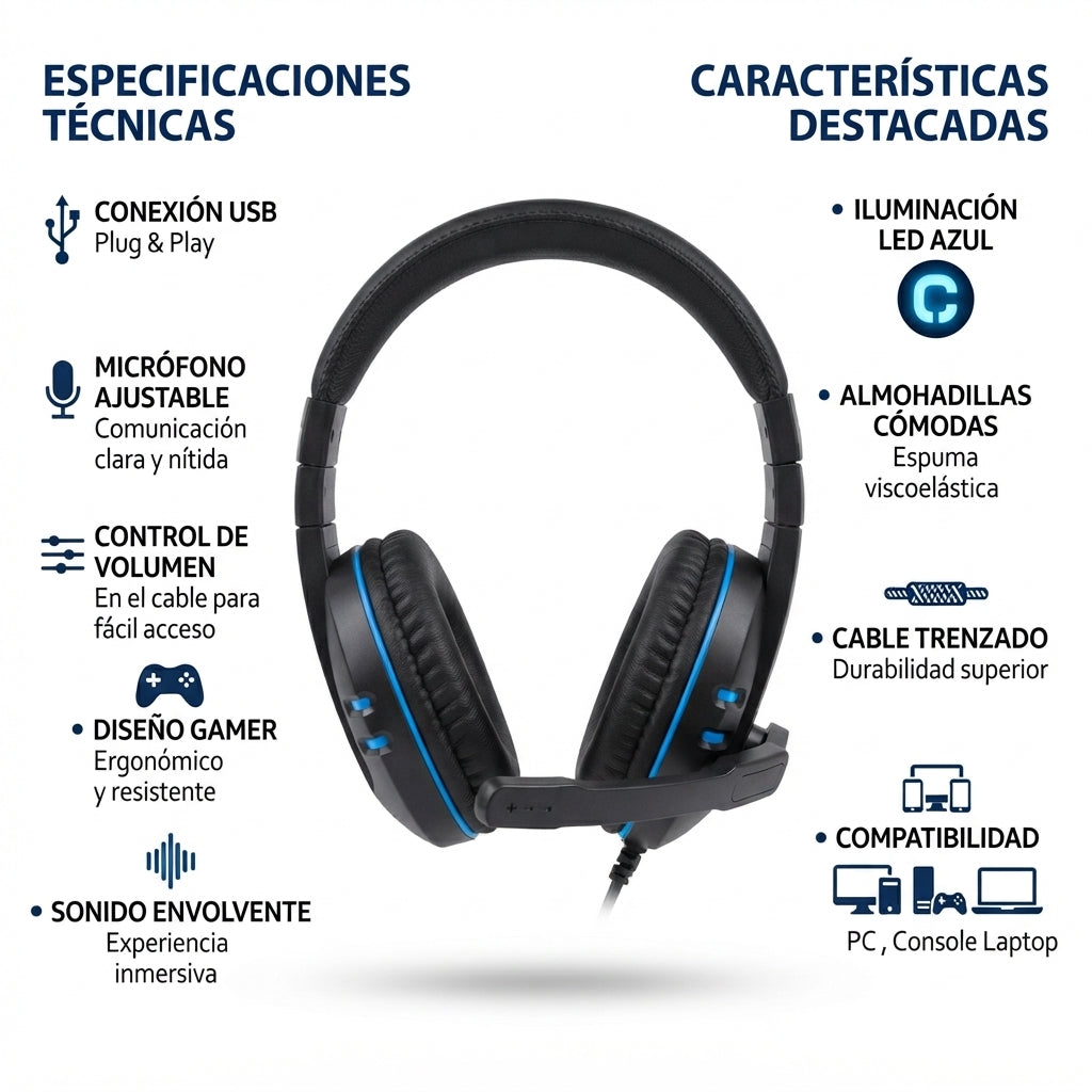 Audífono Gamer USB B21