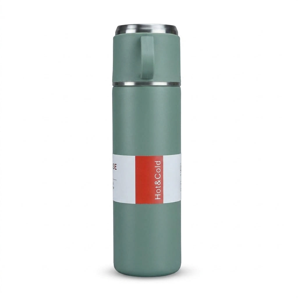 Termo Vacum Verde 500 ml + 3 Tazas