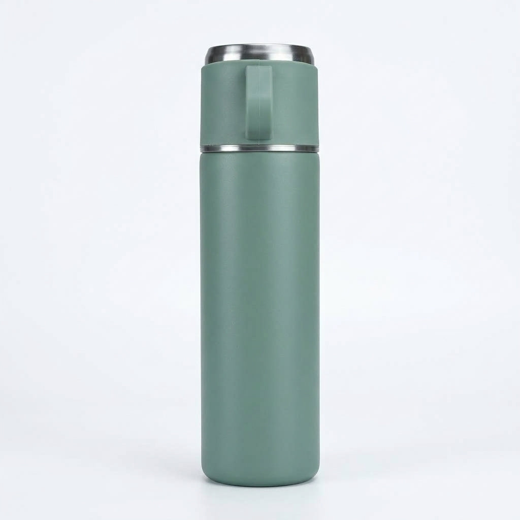 Termo Vacum Verde 500 ml + 3 Tazas