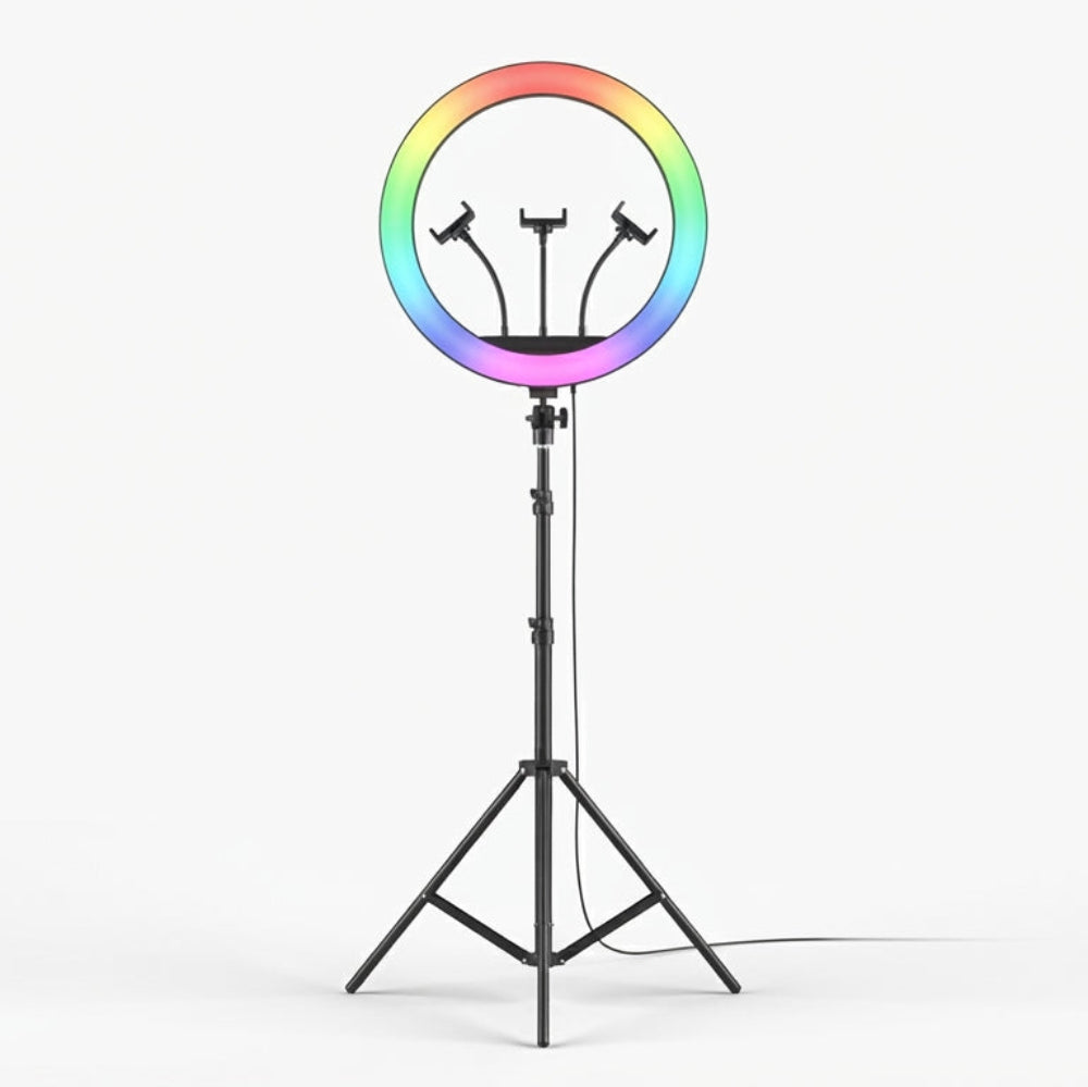Aro De Luz MJ-45 RGB Con Trípode De 2 Metros Y 3 Soportes