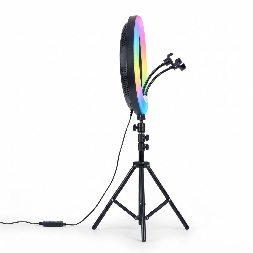 Aro De Luz MJ-45 RGB Con Trípode De 2 Metros Y 3 Soportes