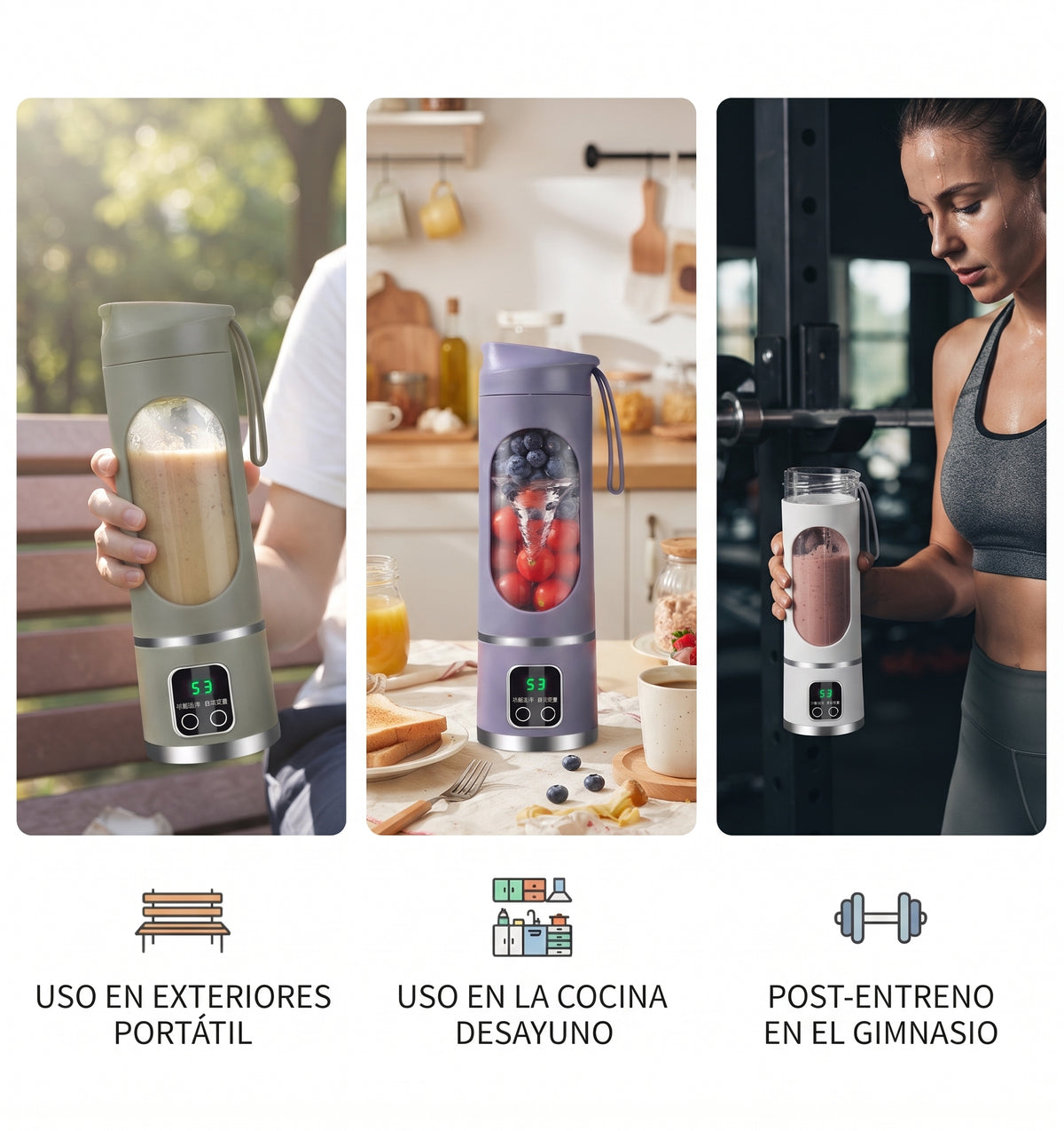 Mini Licuadora Premium Recargable Tipo Botella Para Batidos Y Smoothies