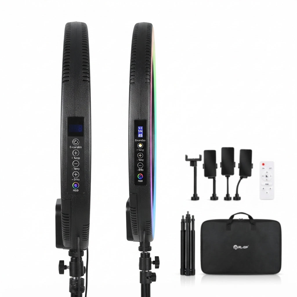 Aro De Luz RL-21P 54 Cm RGB Con Trípode Y 3 Soportes