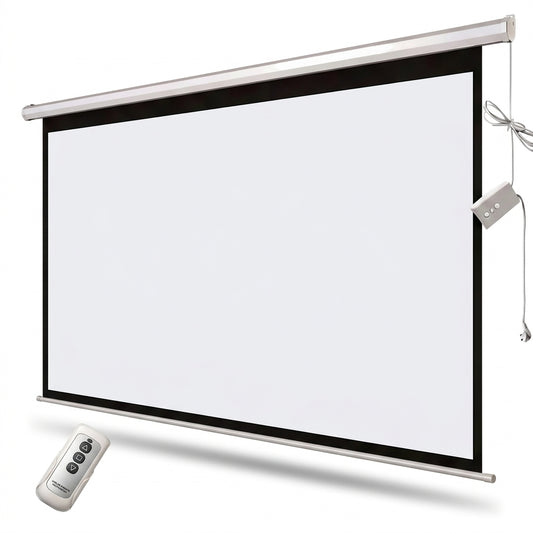 Telón Eléctrico Para Proyector 84" Con Control Remoto | Pantalla Motorizada 16:9 HD