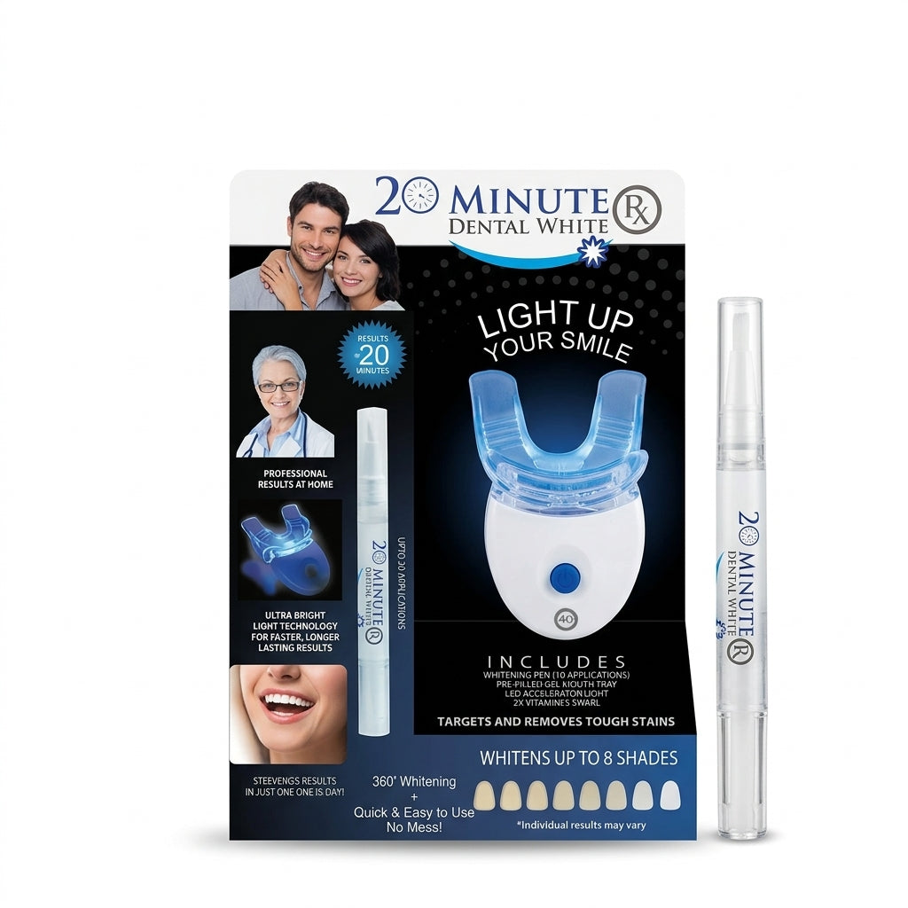 Blanqueador Dental 20 Minutos Con Luz LED Y Gel