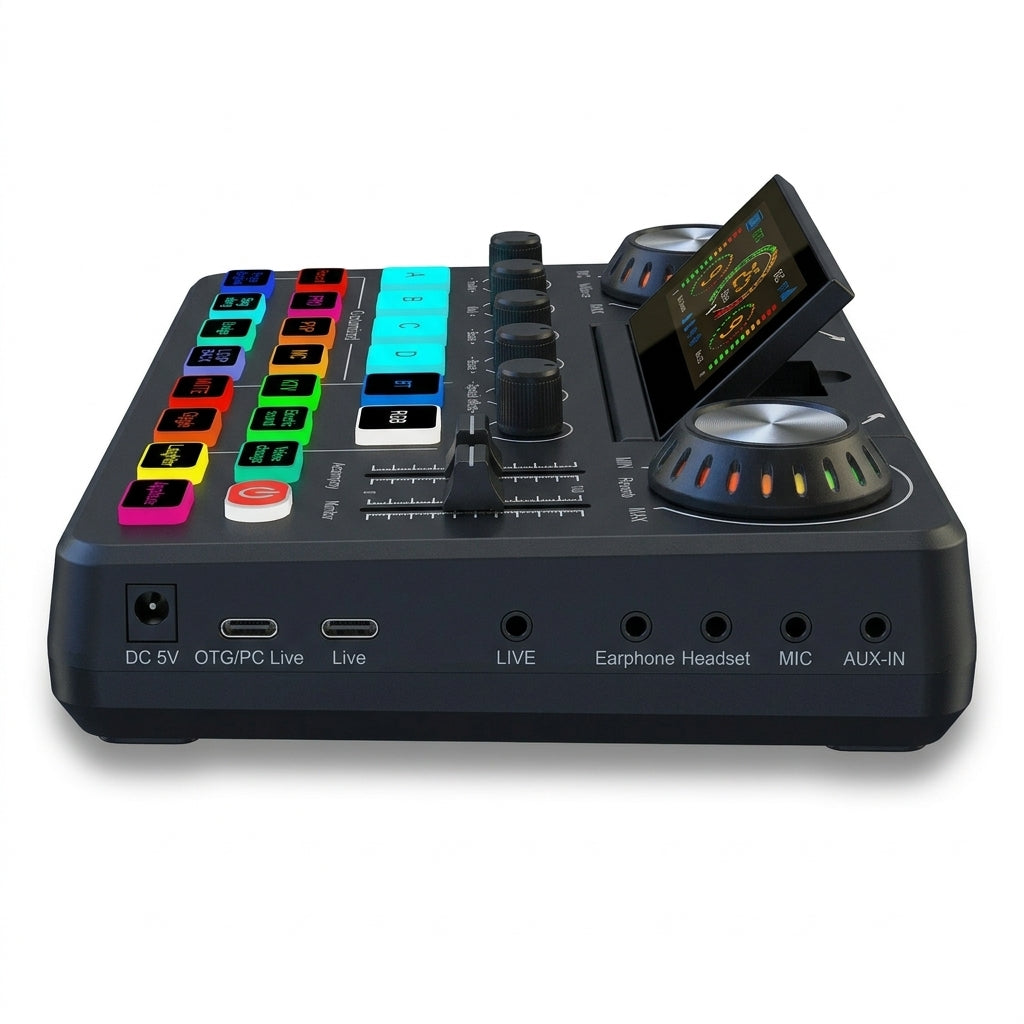 Tarjeta de Sonido Profesional F668 para Streaming, Podcast y Grabación