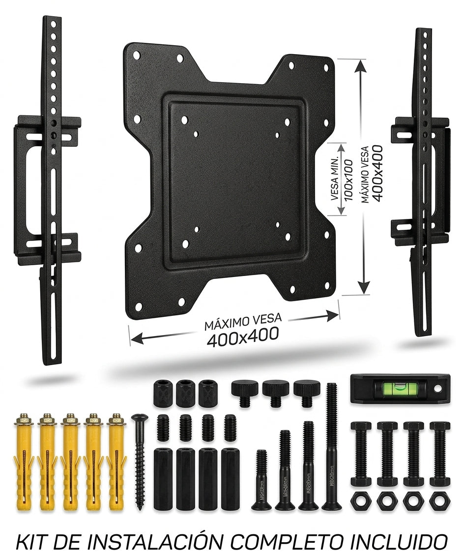Soporte De Pared Fijo Para TV 26 a 63 Pulgadas Hierro Negro HD602B