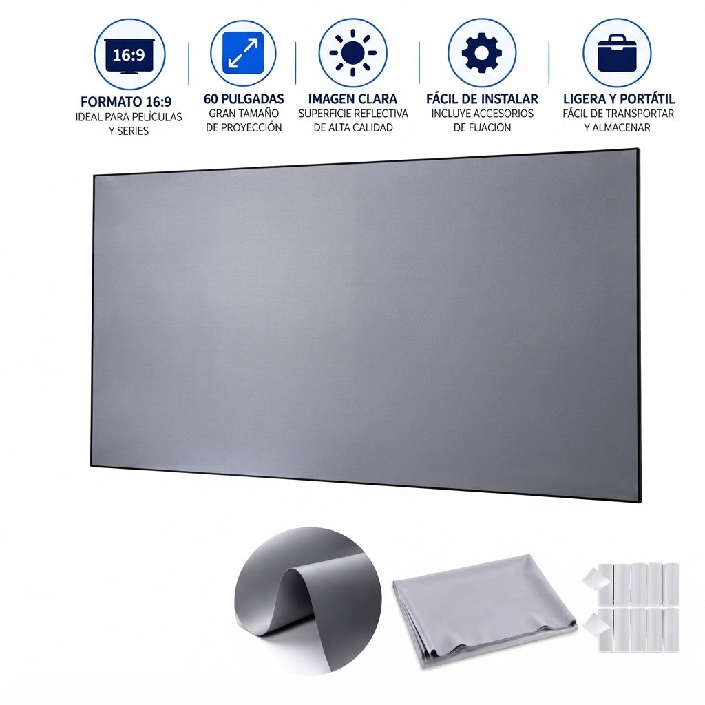 Tela Para Proyector ALR 60 Pulgadas 16:9 Reflectiva