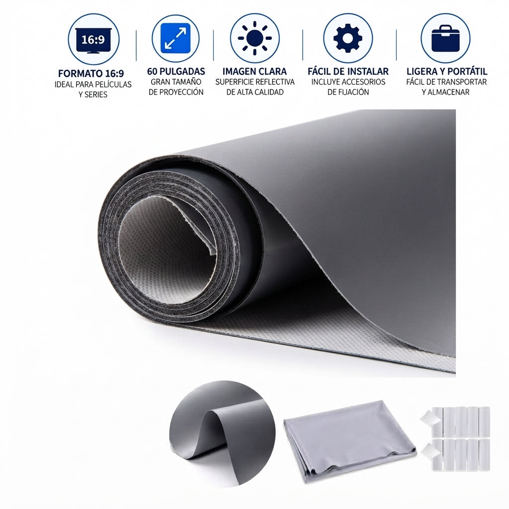 Tela Para Proyector ALR 60 Pulgadas 16:9 Reflectiva