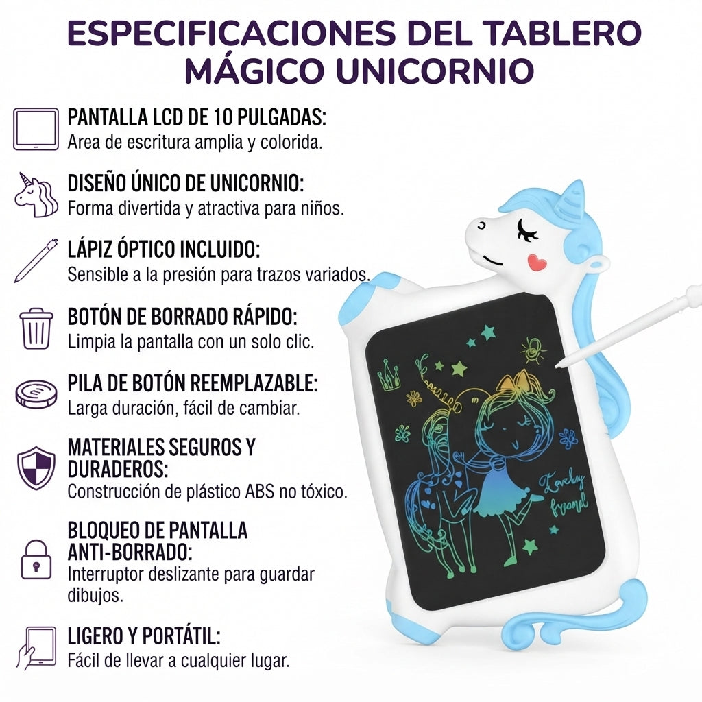 Tablero Mágico LCD 10" Unicornio