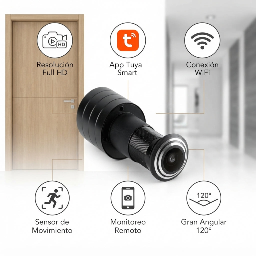 Cámara IP Mirilla de Puerta con App Tuya