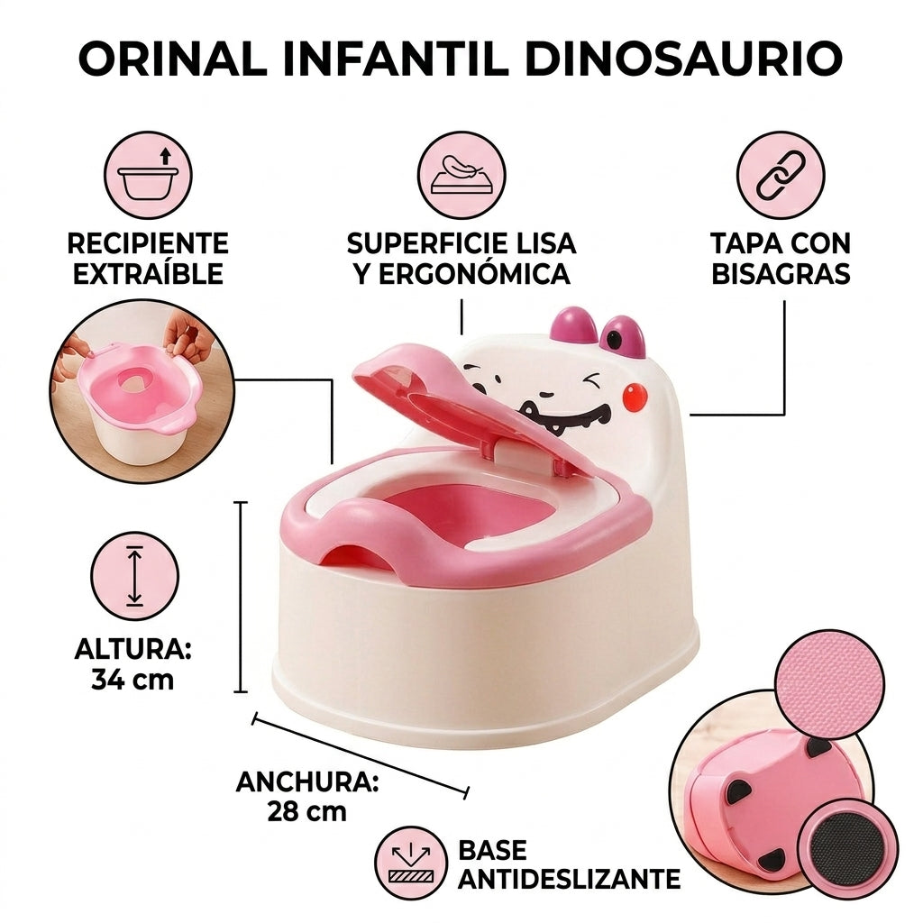 Orinal Infantil Dinosaurio – Orinal Portátil para Bebés y Niños