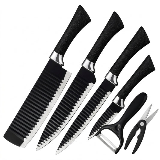 Kit de Cuchillos de Cocina 6 Piezas | Acero Inoxidable | Set Multifuncional