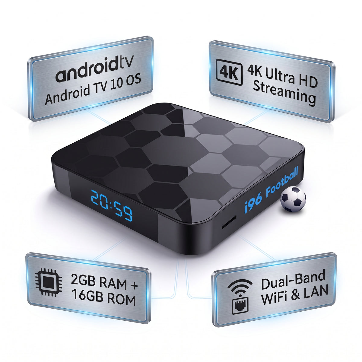 Android TV Box i96 Football 2GB RAM + 16GB ROM