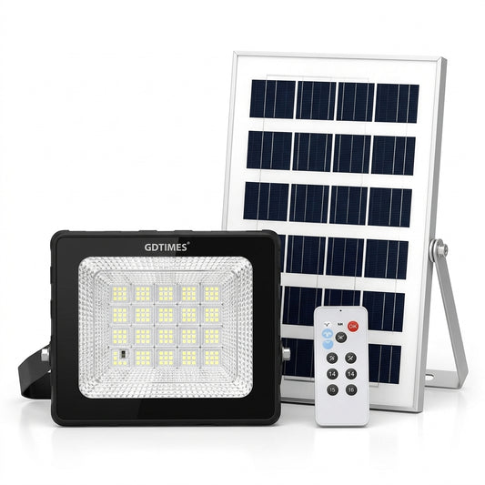 Reflector Solar LED GD-757 200W con Control Remoto e Iluminación Exterior