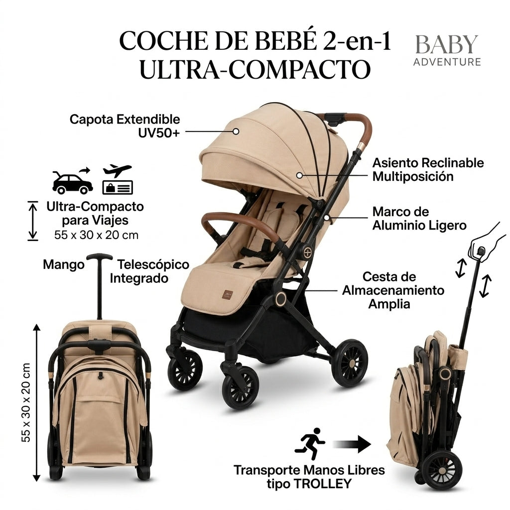 Coche De Bebé 2 En 1 Multifuncional