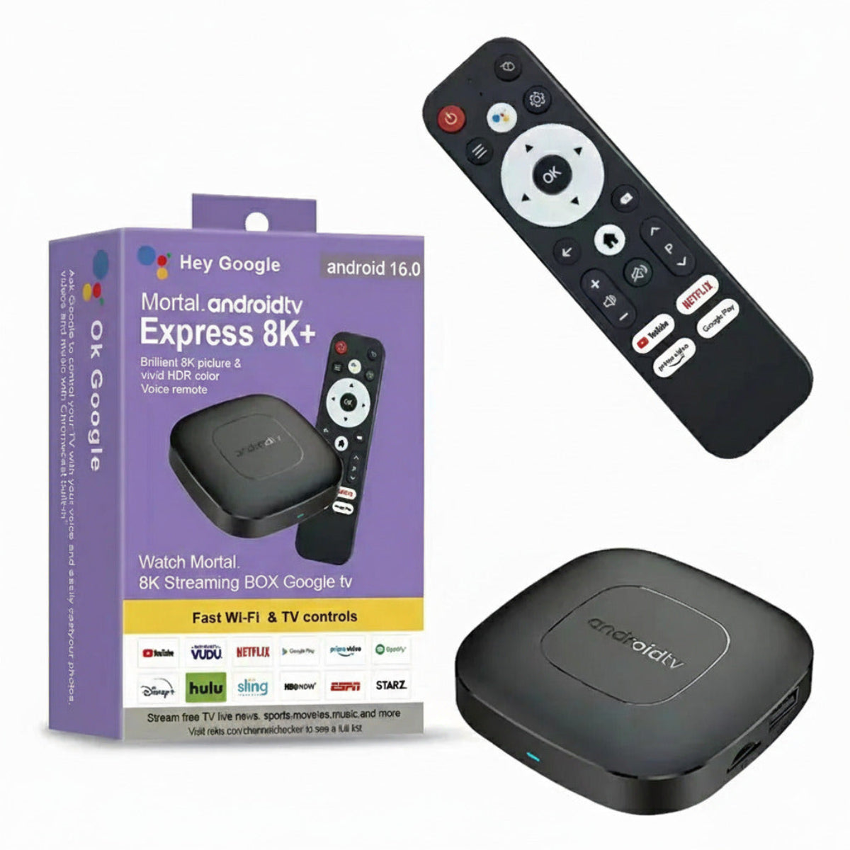Tv Box Android 14 TV Mortal 1 8K 2X16 GB Control Comando Voz