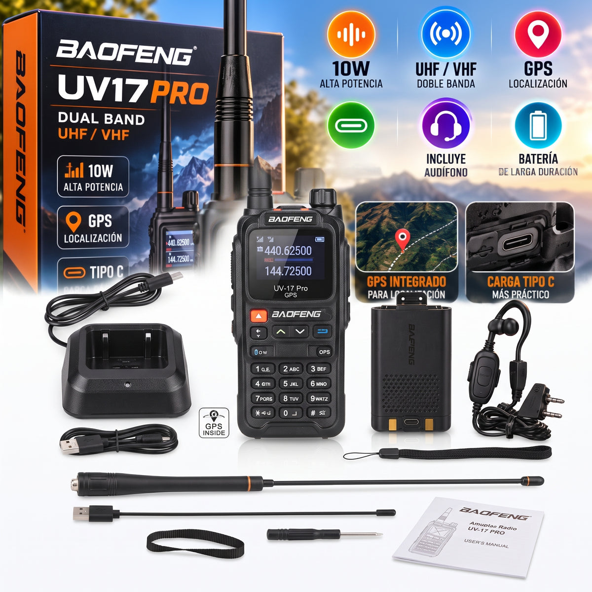 Radio Baofeng UV-17 Pro Con GPS Y Comunicación Bidireccional