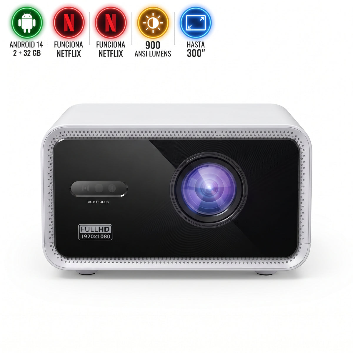 Proyector Smart Android A900 Full HD 1080P 900 ANSI Lúmenes Con Autoenfoque