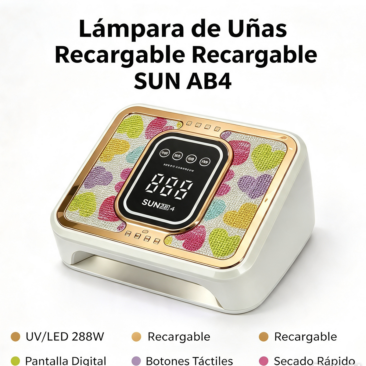 Lámpara de Uñas Recargable SUN AB4 – UV/LED 288W