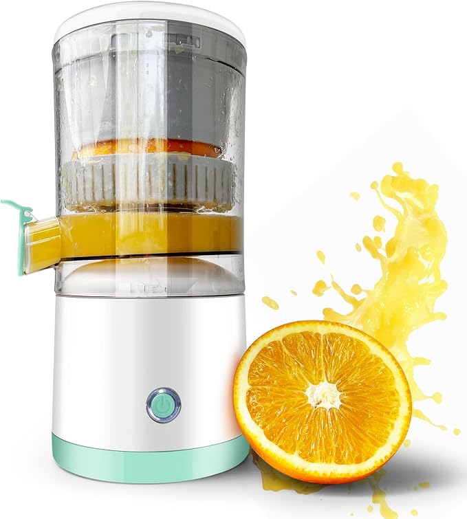 Exprimidor Eléctrico Recargable - Exprimidor de Cítricos con Tipo-c Recargable para Jugo de Naranja, Limón y Pomelo. (Blanco-45W)