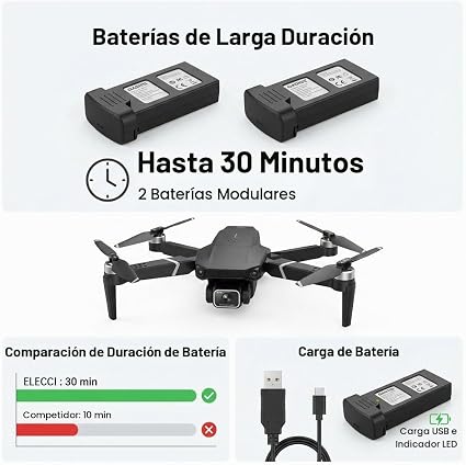 Mini Dron Plegable E88 Max Amarillo Control Remoto con Pantalla