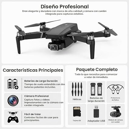 Mini Dron Plegable E88 Max Amarillo Control Remoto con Pantalla