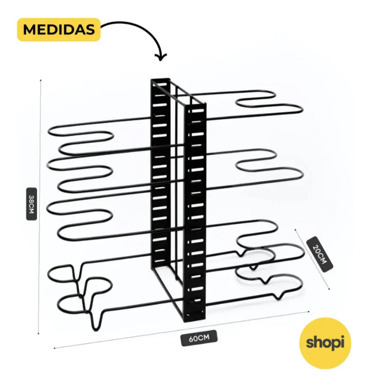 Estante Organizador Para Ollas Y Sartenes 8 Puestos