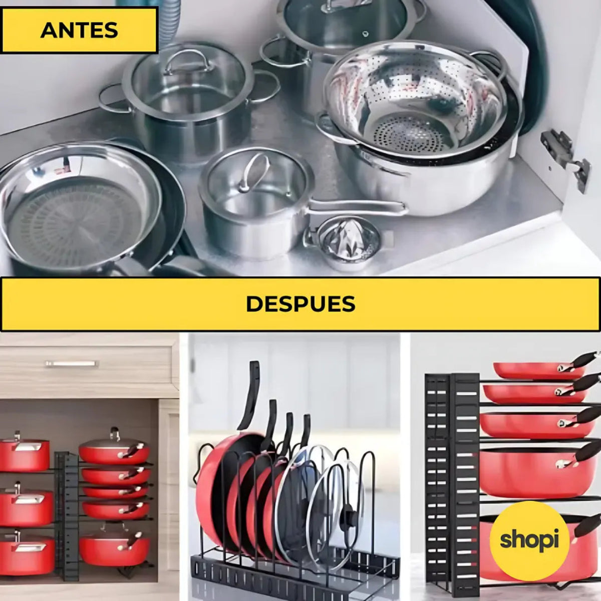 Estante Organizador Para Ollas Y Sartenes 8 Puestos