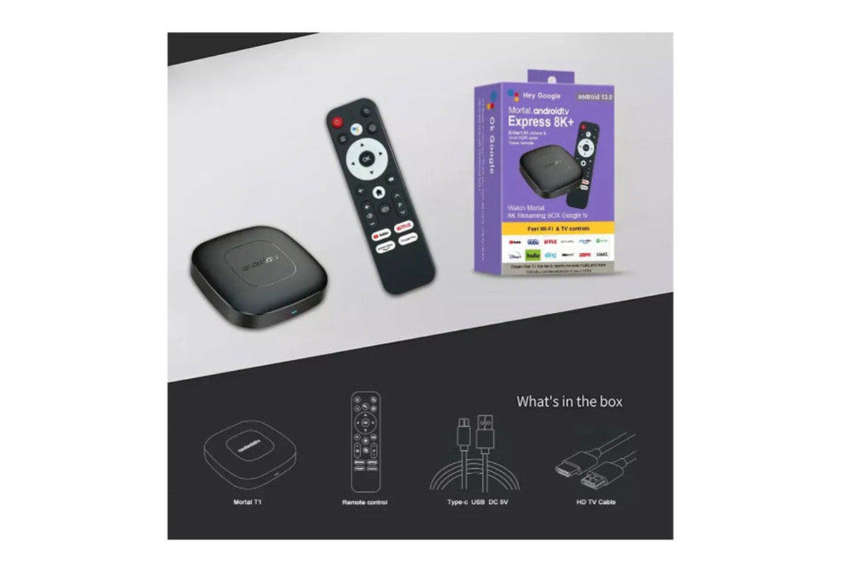 Tv Box Android 14 TV Mortal 1 8K 2X16 GB Control Comando Voz