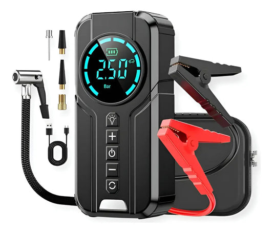 Iniciador De Batería, Con Compresor, Linterna, Recarga Celular