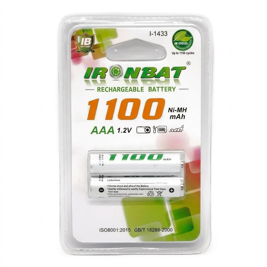 Pilas Recargables Aaa X 2 1100mah Baterías Ironbat