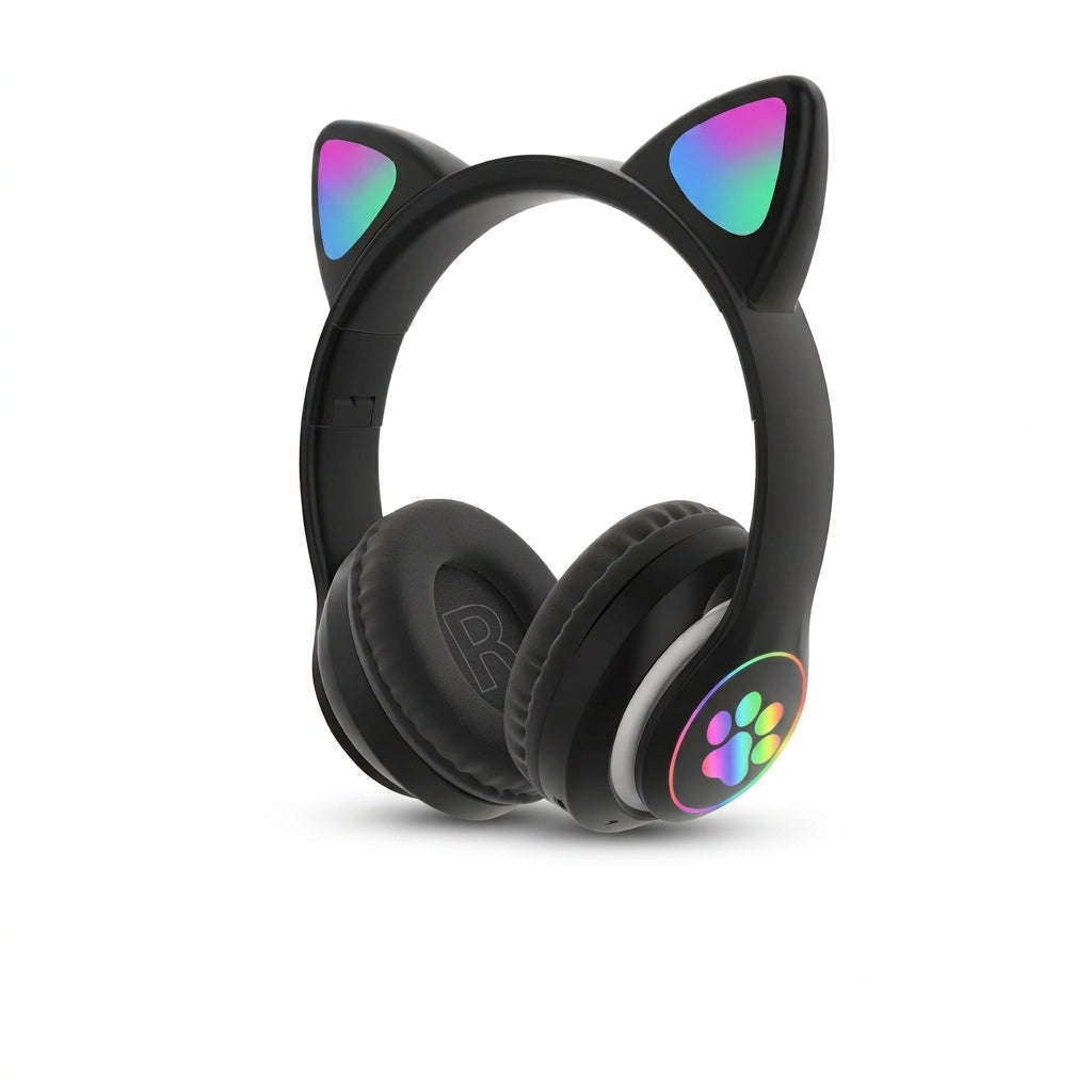 Diadema Orejas De Gato Bluetooth Microfono Y Luces